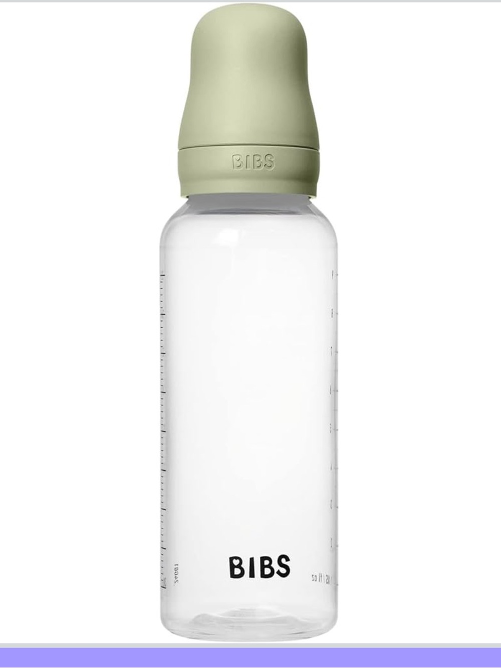 BIBS Baby glass Bottle with Sage Green Cap